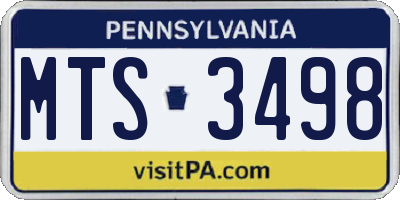 PA license plate MTS3498