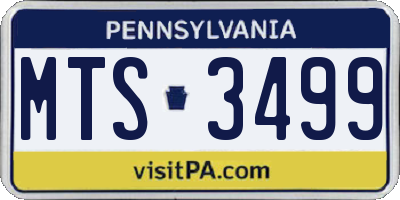 PA license plate MTS3499