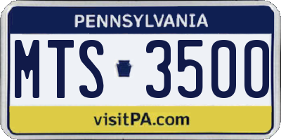 PA license plate MTS3500