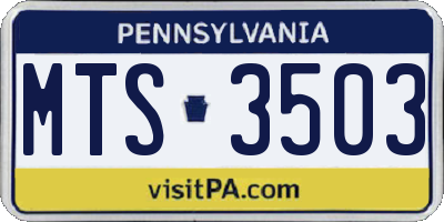 PA license plate MTS3503