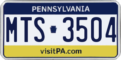 PA license plate MTS3504