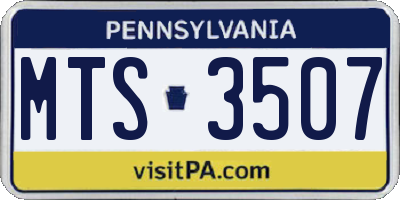 PA license plate MTS3507