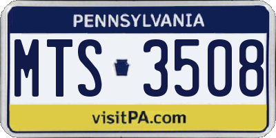 PA license plate MTS3508