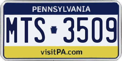 PA license plate MTS3509