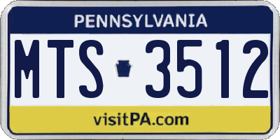 PA license plate MTS3512