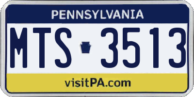 PA license plate MTS3513