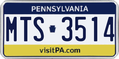 PA license plate MTS3514