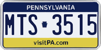 PA license plate MTS3515