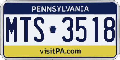 PA license plate MTS3518