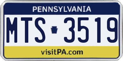 PA license plate MTS3519