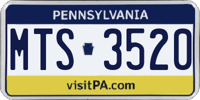 PA license plate MTS3520