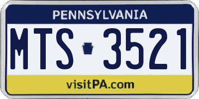 PA license plate MTS3521