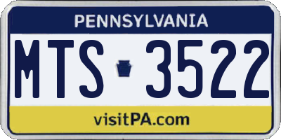 PA license plate MTS3522