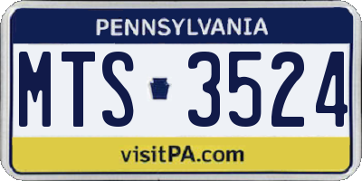 PA license plate MTS3524