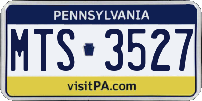 PA license plate MTS3527