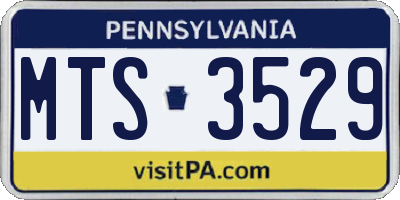 PA license plate MTS3529