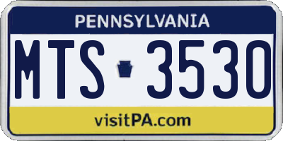 PA license plate MTS3530