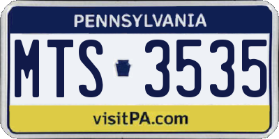 PA license plate MTS3535