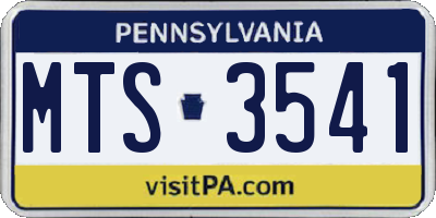 PA license plate MTS3541