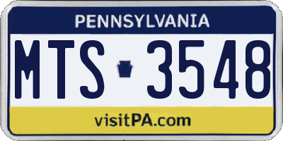 PA license plate MTS3548
