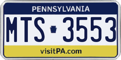 PA license plate MTS3553