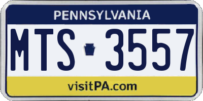 PA license plate MTS3557