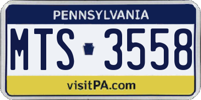 PA license plate MTS3558