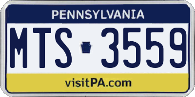PA license plate MTS3559