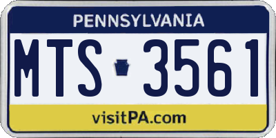 PA license plate MTS3561