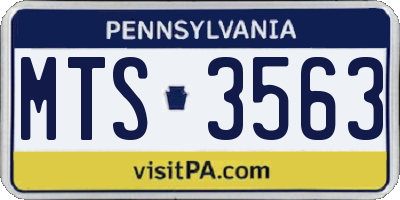 PA license plate MTS3563