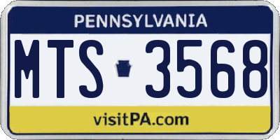 PA license plate MTS3568