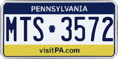 PA license plate MTS3572