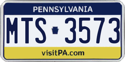 PA license plate MTS3573