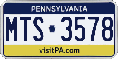 PA license plate MTS3578