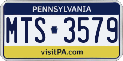PA license plate MTS3579