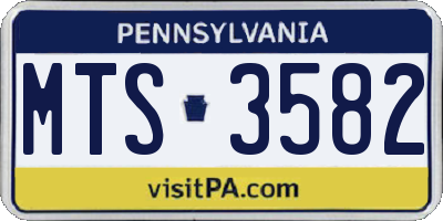 PA license plate MTS3582