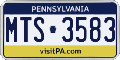 PA license plate MTS3583