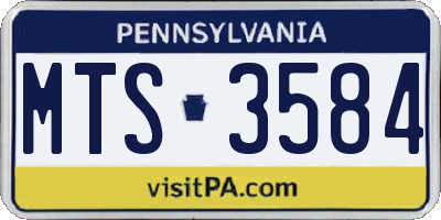 PA license plate MTS3584