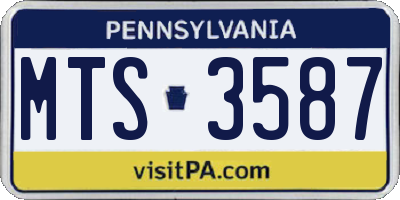 PA license plate MTS3587