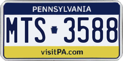 PA license plate MTS3588