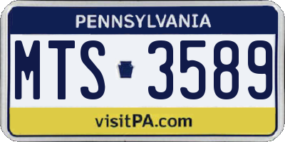 PA license plate MTS3589