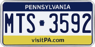PA license plate MTS3592