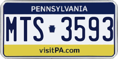 PA license plate MTS3593