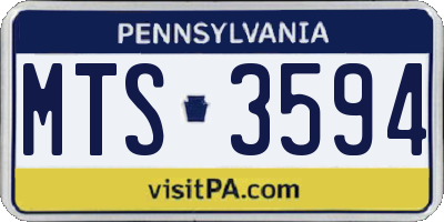 PA license plate MTS3594