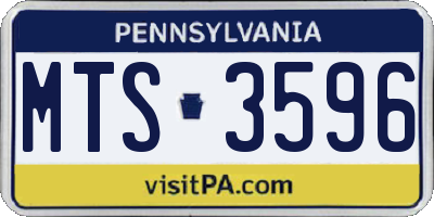 PA license plate MTS3596