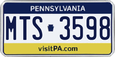 PA license plate MTS3598