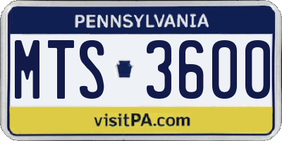 PA license plate MTS3600
