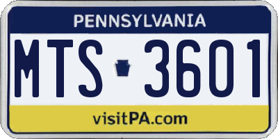 PA license plate MTS3601