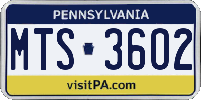 PA license plate MTS3602