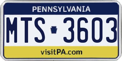 PA license plate MTS3603